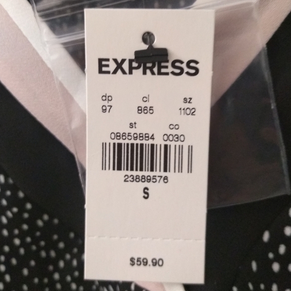 SET OF 2 NWT Express V Neck Neutral Blouses Micro Dot Floral Size S - Picture 8 of 15